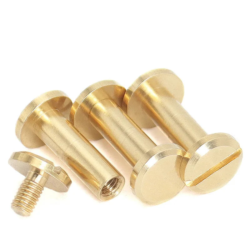 CNC Machined Dome Flat Head Cap Brass Chicago Post Screws 10mm 15mm 20mm