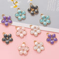Enamel Charms Cherry Blossom Flower Pendants Gold Plated  for Jewelry Making Bracelet Necklace Earrings Keychain DIY Accessories