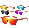 DUBERY 2026 Elegant Unisex Sunglasses Adult Women's Blue Wooden Polarized Sunglasses One Piece Thin Red Fashionable Sun Glasses