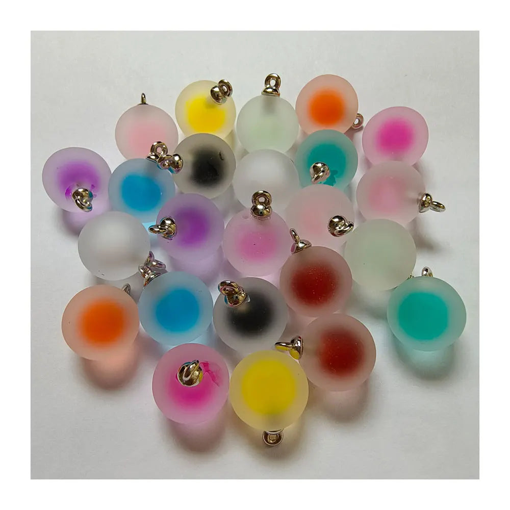 100Pcs/Lot Colorful Acrylic Plastic Round Ball Beads Charms Pendants Dangles for Jewelry Making Charms Bracelets Supplies
