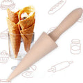 Kitchen Pastry Tools Wooden Pizzelle Roller Ice Cream Cone Mold Krumkake Pastry Tool Waffle Cone Roller