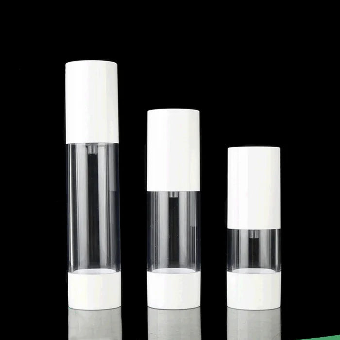 Custom Skincare Cosmetic Packaging 30ml 50ml 100ml 120ml Screw White Vacuum Airless Lotion Pump Bottle