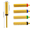 3/32" Gold Acrylic Strong Sharp Professional 6.0mm Grinding Head Efile Drill Barrel 24mm Super Long Tungsten Carbide Nail Bit