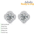 Wholesale Exquisite Round Cut 1ct VVS1 D Color GRA Moissanite Jewelry 925 Silver Clover Fine Stud Earrings for Ladies