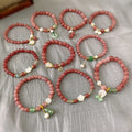 2025 Trendy Freshwater Pearl Chain Stretch Bracelet Flower Bracelet Stone Beaded Bracelets for Girls
