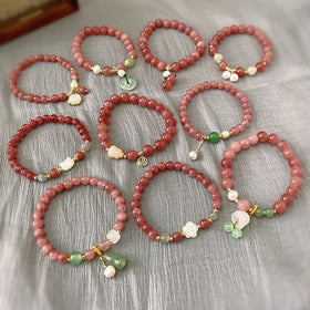 2025 Trendy Freshwater Pearl Chain Stretch Bracelet Flower Bracelet Stone Beaded Bracelets for Girls