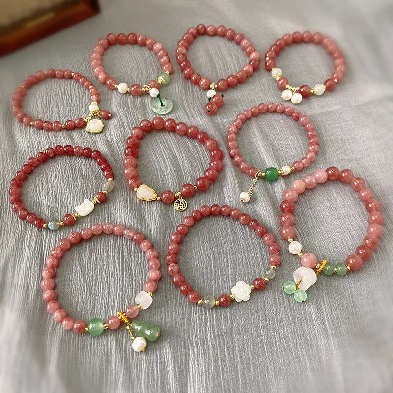 2025 Trendy Freshwater Pearl Chain Stretch Bracelet Flower Bracelet Stone Beaded Bracelets for Girls