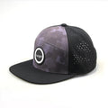 Men's Custom Camo 6-Panel Golf Hat Waterproof Jersey Baseball Cap Flat Brim Laser Perforations Sporty Breathable Logo Design