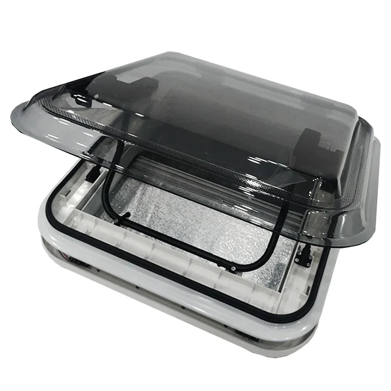 500x500mm Discount Price Caravan Skylight with Quick-Release Clips Double Glazing Cover & Removable Flynet Curtain Set