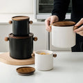 Coffee Powder Beans Ceramics Tea Cans sealed Jars Food Grade Candy Jars Moisture-proof Kitchen Cereals Snack Storage Boxes