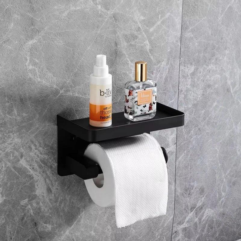 Modern Polished Chrome SUS304 Stainless Steel Toilet Paper Roll Holder Shelf Wall Mounted Drilling Bathroom Use 5 Year Warranty