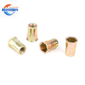 M6 M8 M10 Double Hex Countersunk Flat Head Rivet Nut ASTM B7 B7M A325 A307 Grade 2 5 Steel Blue Yellow Zinc Plating Aluminium