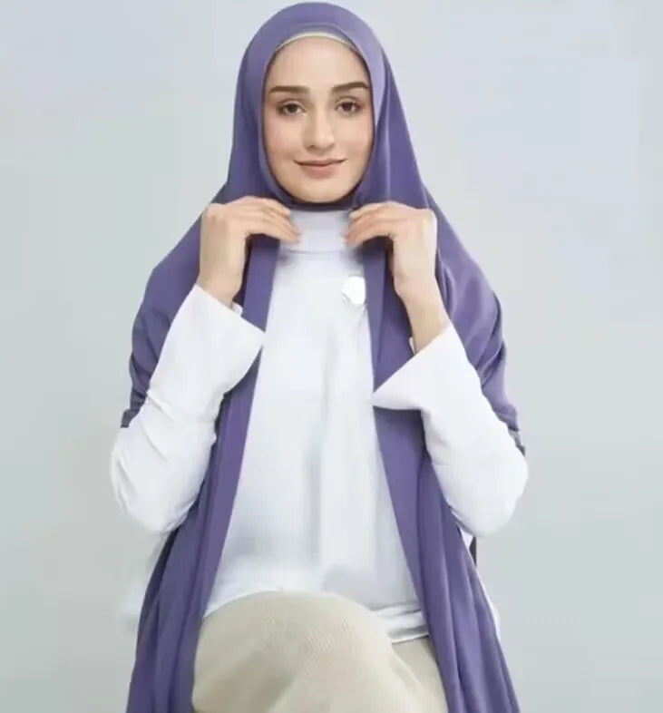 2023 New Design Customized Chin Elastic Instant Chiffon Hijab Scarf Muslim Hijab Hot Selling Scarf Instant Chiffon Hijab