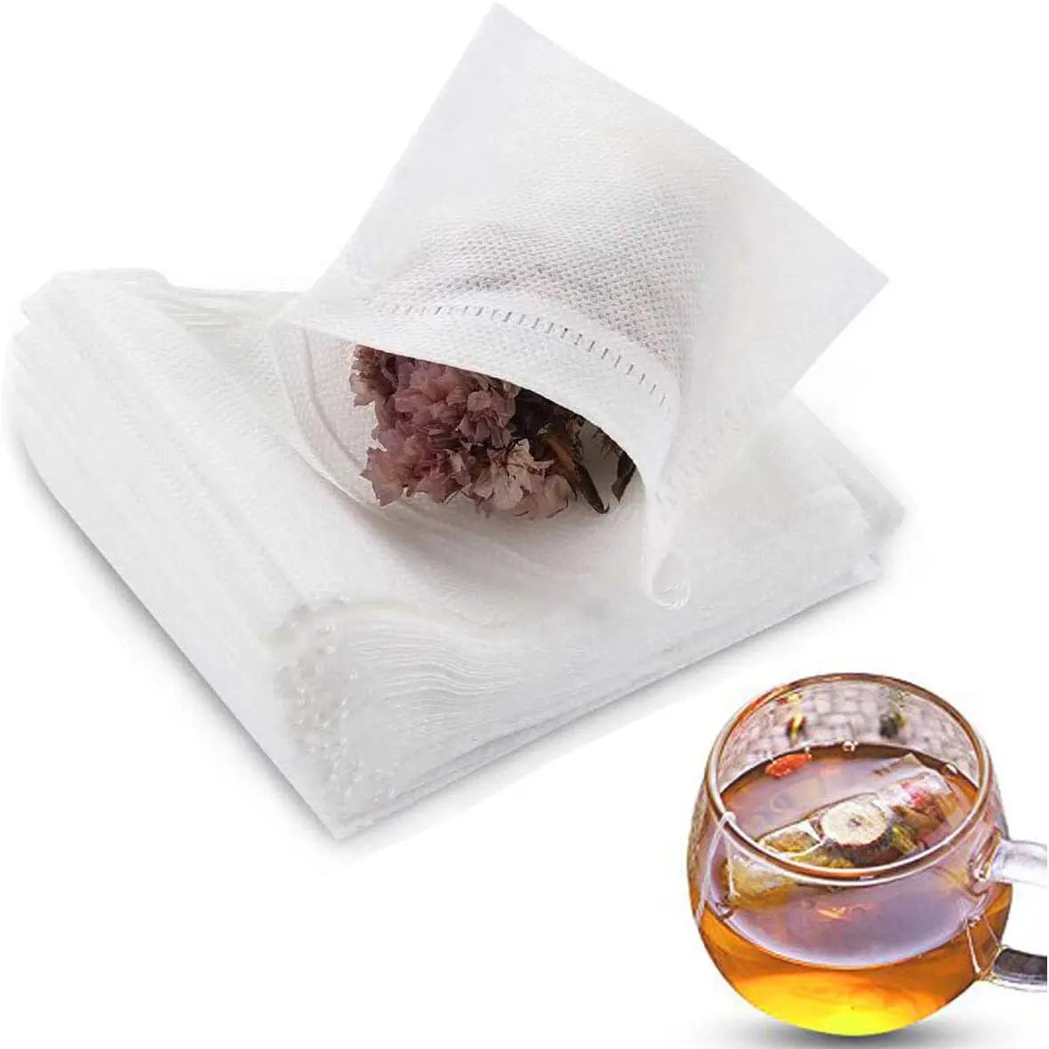 Disposable Empty Non-woven Drawstring Seal Filter Loose Leaf Tea Bags