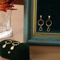 Paslanmaz Celik Kupe Circle Design Stainless Steel Earrings 18K Gold Plated Delicate Water Drop Geometric Circle Earring
