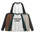 Wholesale  Oversize Fit T-Shirt Custom Screen Print Long Thermal Sleeves Top Hip Hop Cotton Men's Sweatshirts T Shirt