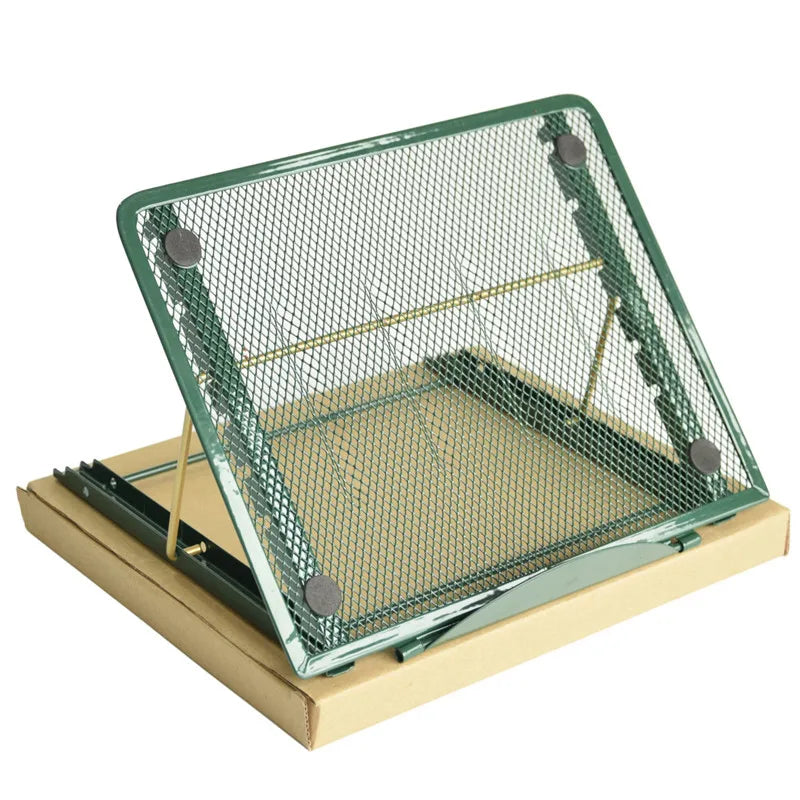 Wholesale Foldable Adjustable Metal Crafts Iron Wire Mesh Laptop Stand Portable Desktop Heightening Support