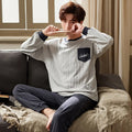 New Spring Men Pajamas Long Sleeve Male Pajama Set Men Pajamas for Men Sleepwear Suit Homewear