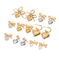 MICCI Bijoux En Acier Inoxydable Non Tarnish Stainless Steel Jewelry Heart Pendant Bow Charm Earrings