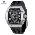New Arrival Top Brand Luxury Business Fashion Quartz Wristwatch Tonneau Stainless Steel Band Water Resistant Chronograph for Men