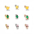 3A Zircon Animal Nature Stud Earrings Trendy Piercing Jewelry Unique Wildlife Inspired Crystal Ear Accessories for Women