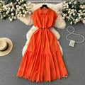 Summer Solid Casual Dress Women High Waist Maxi A-Line Dress Women's Fashion Dresses Clothes Women Wholesale