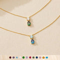 12 Birthstone Gemstone Zircon Necklace Retro Artistic Style High Color Retention 18K Gold Plated Link Fashionable for Parties