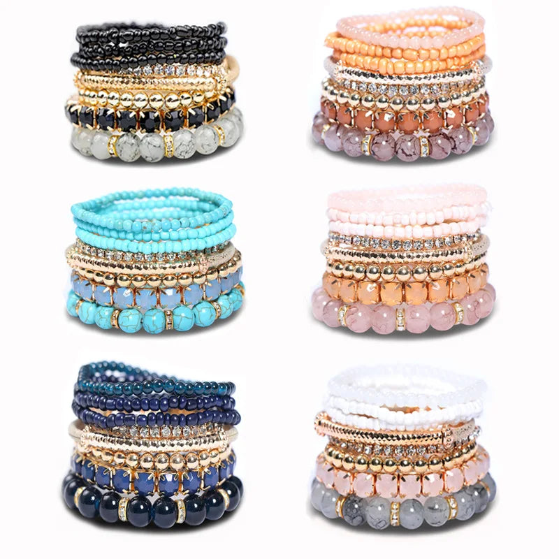 DAIHE Factory Direct Sales Boho Jewelry Beaded Bracelets Bohemian Multilayered Bracelet