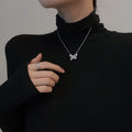 Rotating Zircon Pendant Necklace Titanium Stainless Steel Gold Chain Necklace Inlaid Zircon Fashion Trendy Women Jewelry