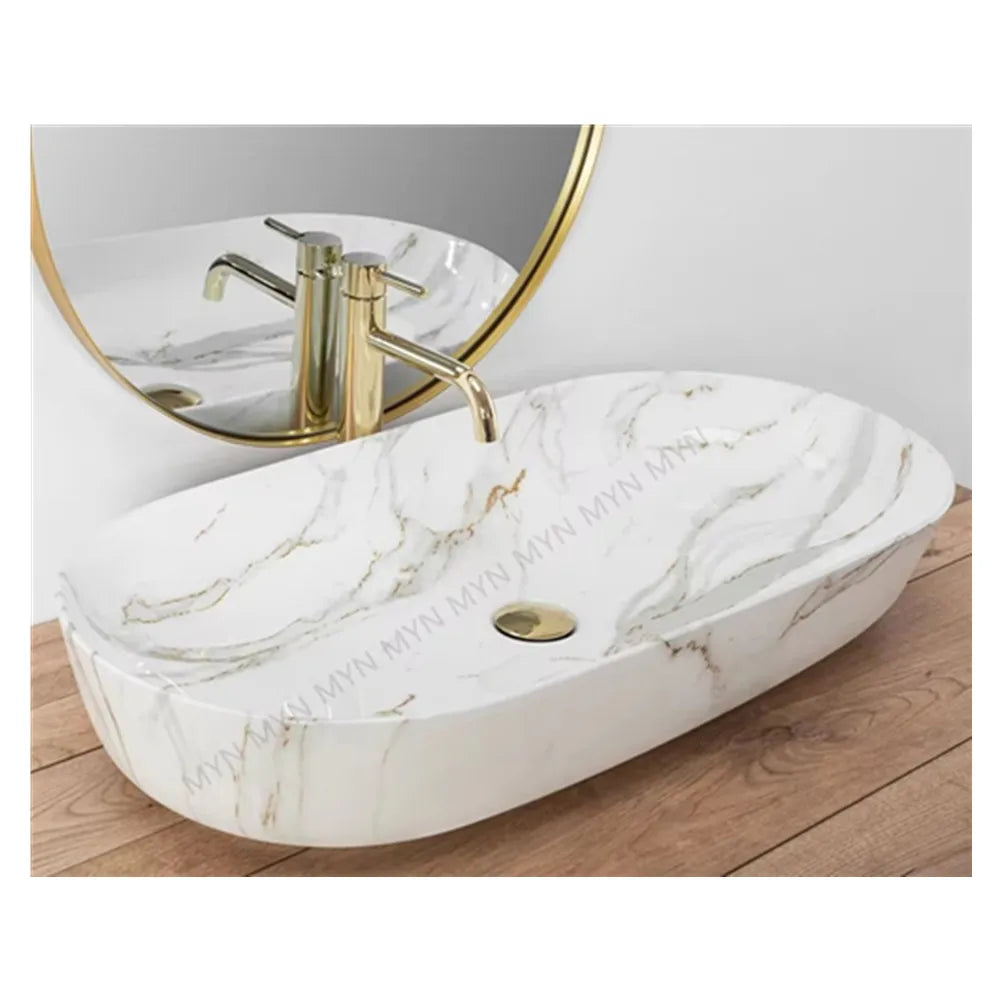 Wholesale Countertop Wash Hand Basins Hotel Bathroom Sink Ceramic Marble Above Counter Basin