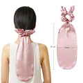Silk Bonnet for Sleeping 2-in-1 Silk Hair Ties with Silk Scrunchies for Women and Girl Long Curly Hair Elastic Adjustable