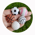 Mix Resin Flat Back Ball Cabochon Simulation Resin Basket Ball Football Base Ball Toys Volleyball for Jewelry