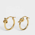 Bohemian Gold Minimalist Plain Sterling Silver 925 Knot Hoop Earring