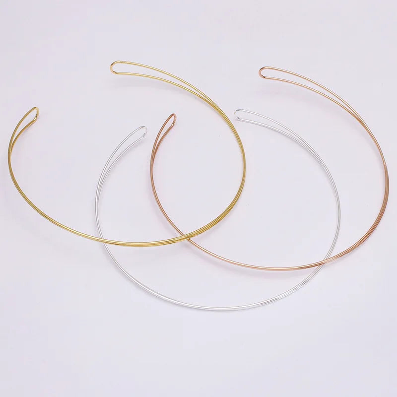 1.5mm Round Ends Double Wire Hair Headbands Two Circles Metal Hairbands for Women DIY Crown Hair Accessories Plain Hair Hoops