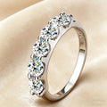 Luxury Fifth Princess Round Brilliant Cut Vvs D Color Full Moissanite S925 Sterling Silver Women Engagement Wedding Ring