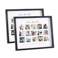 Silver Stamping One Family Theme Black Collage Picture Frame With White Mat Holds 15pcs Small Photos Multi Opening Picture Matte