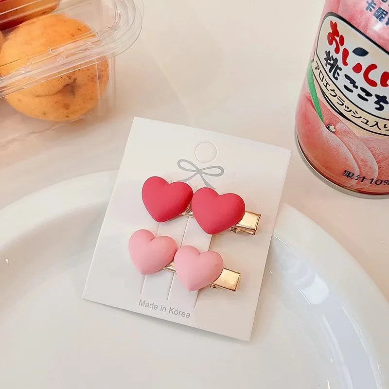 2023 Summer Children Hair Clip Accessories Small Side Bangs Duckbill Clip Cute Cartoon Green pink Bow Plastic Girls Hairpins