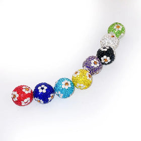 225pcs 8mm Disco Ball Rhinestone Pave Clay Beads Jewelry Colle Findings for Adults Clay Bead Caps for Making Jewelry