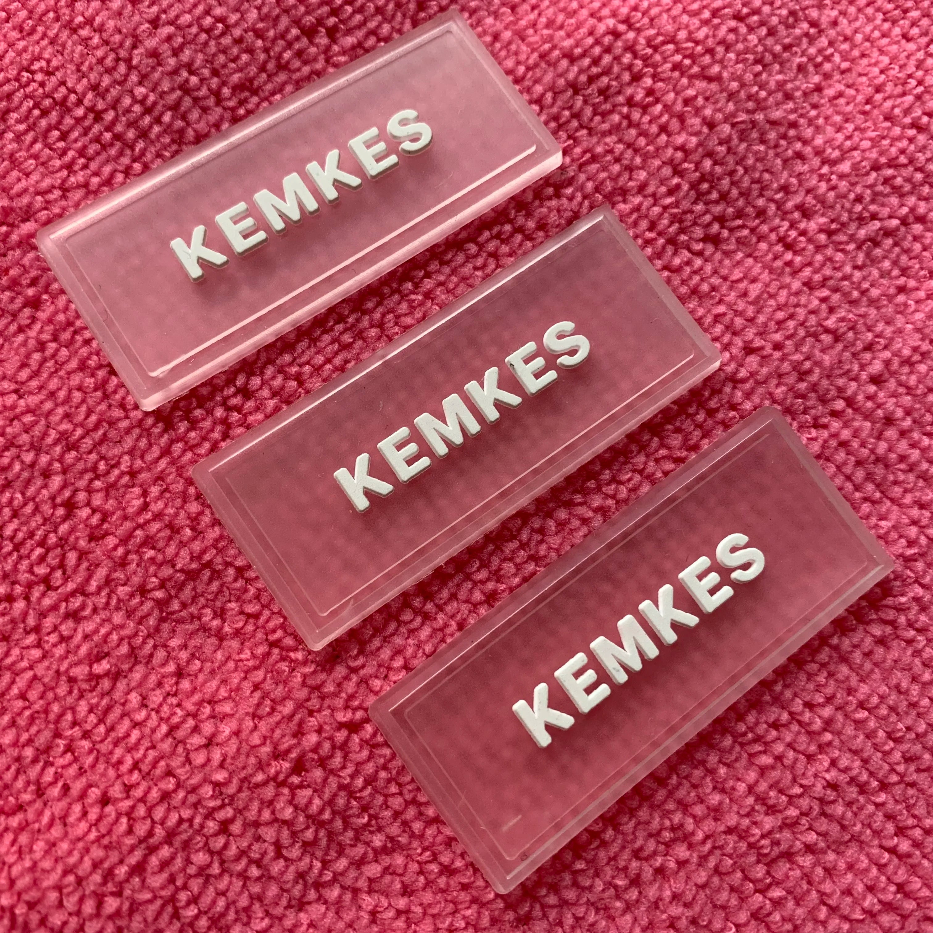 Private logo Rectangle Transparent PVC Rubber Labelclean Surface Convex clear Rubber Emblem for Towel