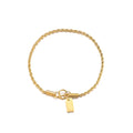 Custom Laser Engraving 18K Gold Rope Chain Bracelet for Women Fashion Toggle Clasp 2mm Thin Gold Rope Chain Bracelet Wholesale