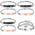 Fashion Brass Alloy Their love Heart Bracelet Charm His Queen Her king Couple Bracelets Jewelry for Lovers