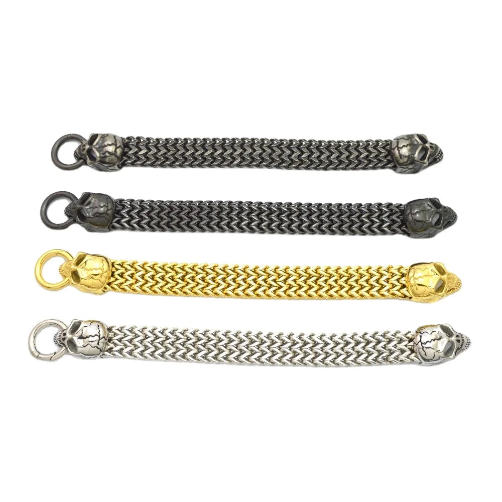 Factory Wholesale Multi-color Brand Luxury Men's Bracelet Trendy Cool Skeleton Stainless Steel Non Fading Men's Bracelet