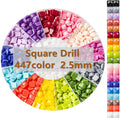 R-02  DMC 447 Color 2.5mm Square Drill Embroidery Resinstone Mosaic Art Beads Diamond Painting Kit Square Resin Drill