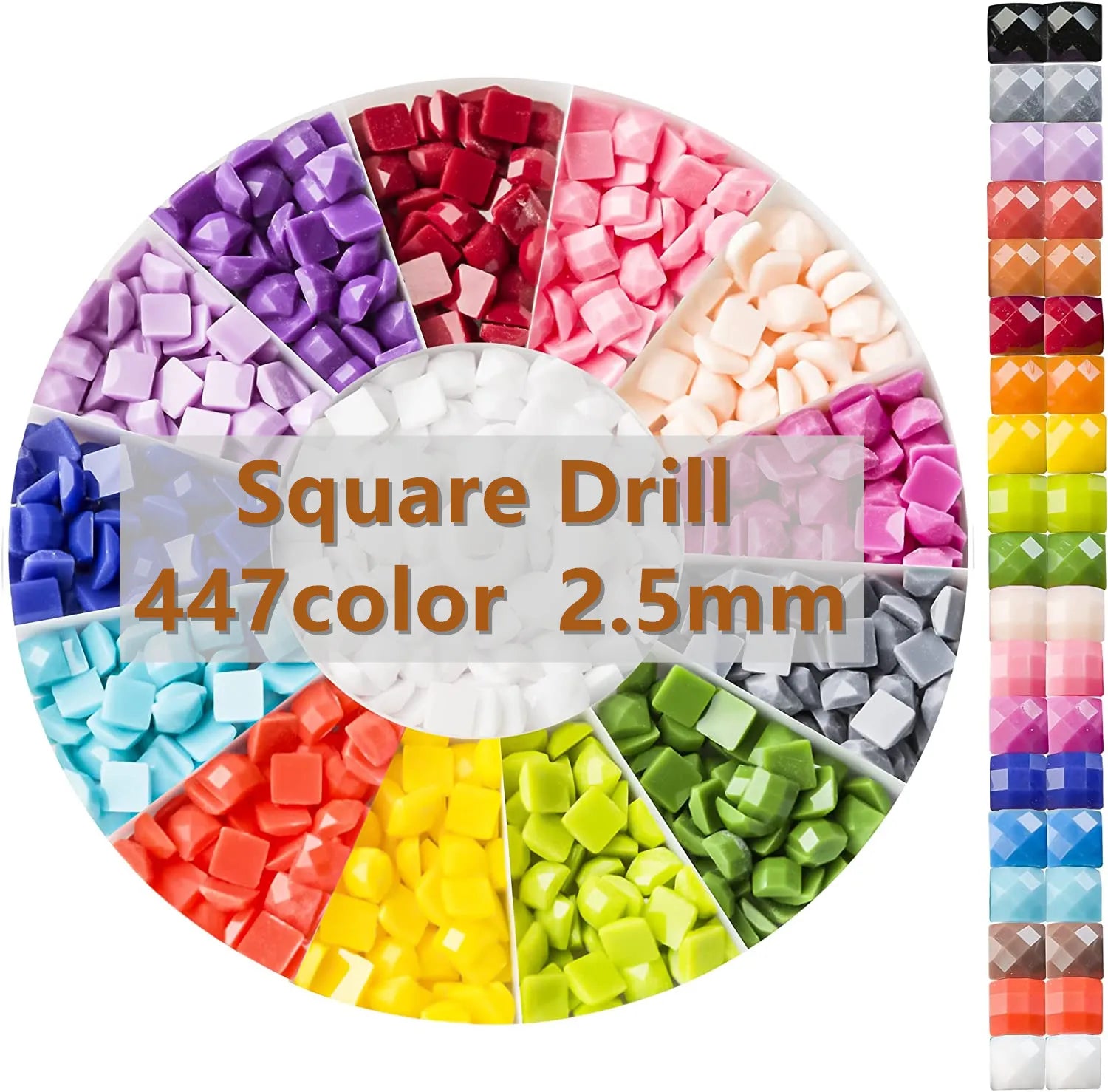 R-02  DMC 447 Color 2.5mm Square Drill Embroidery Resinstone Mosaic Art Beads Diamond Painting Kit Square Resin Drill
