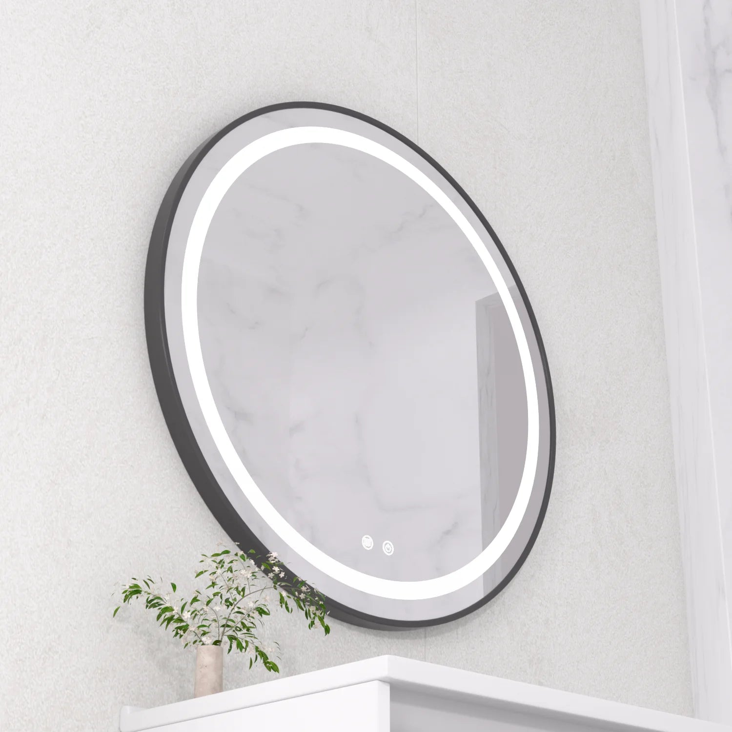 Round Led Smart Cabinet Modern Bathroom Mirror Decor Bath Mirror With Led Mirror Lights