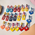 Geometric Frosted Resin & Acrylic Earrings Ins Candy Color Exaggerated Personality Sweet Wholesale Drop Styles Hollowed Insides