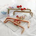 Classical Red  Black Pearl Ball Metal Bag Frame Handmade DIY Bag Accessories for Clutch 20.5cm 25cm