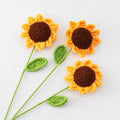 2025 Y-F Handmade Crochet Knitted Sunflower Bouquet Wedding Graduation Flowers for Decor for Christmas Mother's Day Thanksgiving