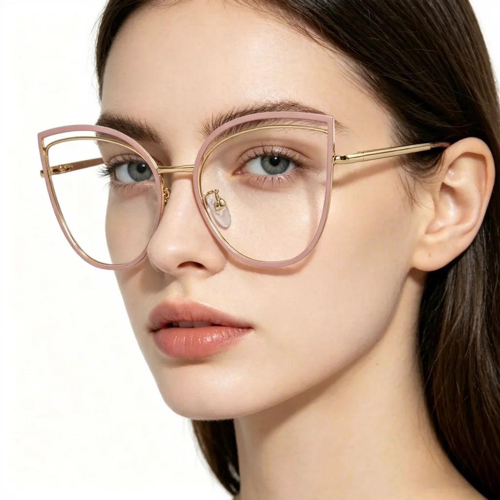 Fashion Cheap Cat Eye Metal Woman Retro Glasses Frame Anti Blue Light Glasses Trendy Accessoires Femmes Eyeglasses Frame