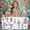 Hot Selling Children's Cartoon Dream Party Princess & Mermaid Theme Temporary Tattoo Sticker Set Waterproof Body Art for Kids